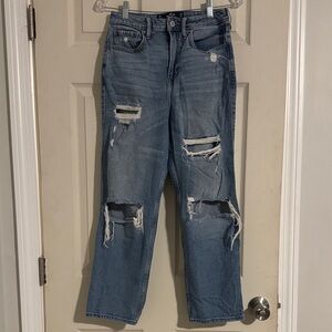 Hollister Light Blue Ripped Boyfriend Jeans